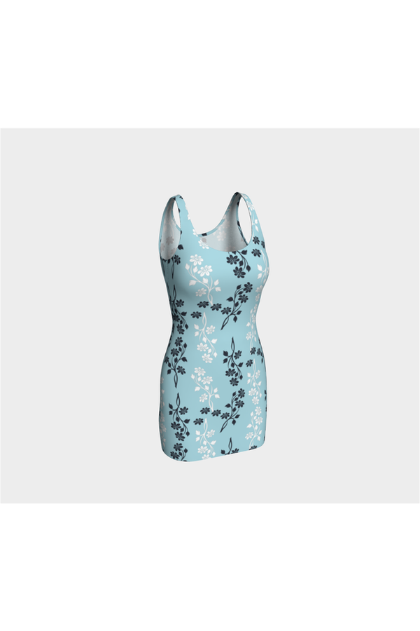 Light Blue Floral Dream Bodycon Dress - Objet D'Art