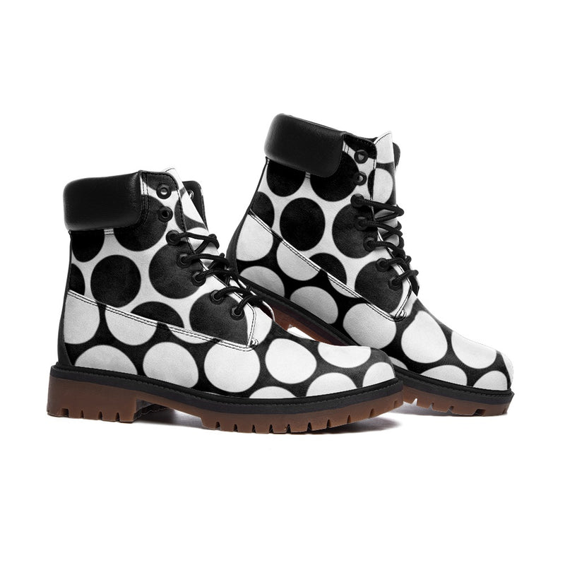 Two-Tone Polkadot Casual Leather Lightweight boots TB - Objet D'Art