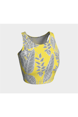 Yellow & Gray Floral Athletic Top - Objet D'Art