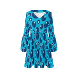 bouncy balls print 2 V-Neck Loose Fit Dress (Model D62) - Objet D'Art