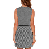 striped geo print 5C Eos Women's Sleeveless Dress (Model D01) - Objet D'Art