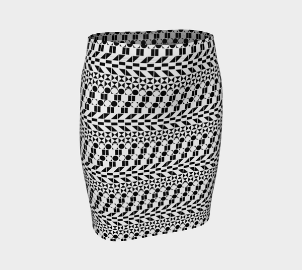 Geometric Fun Fitted Skirt - Objet D'Art