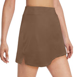 mocha solid print 2 Women's Golf Skirt with Pockets (Model D64) - Objet D'Art