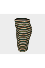 Jagged Striped Fitted Skirt - Objet D'Art