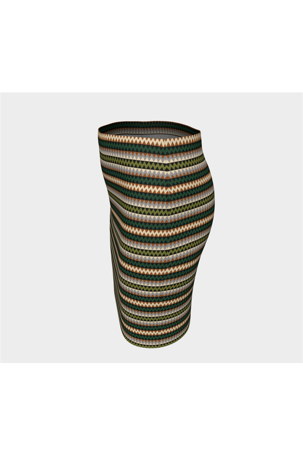 Jagged Striped Fitted Skirt - Objet D'Art