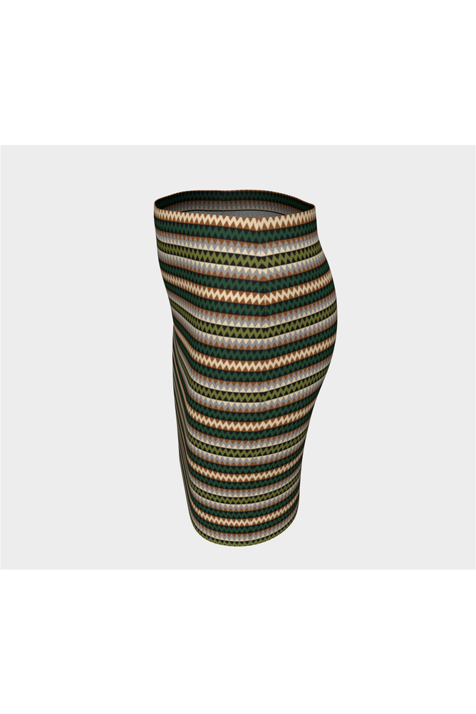 Jagged Striped Fitted Skirt - Objet D'Art