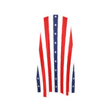 stars and stripes print 2 Sleeveless A-Line Pocket Dress (Model D57) - Objet D'Art