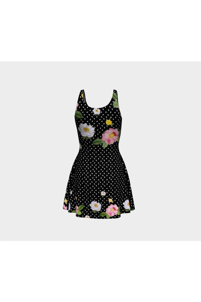 Floral Polka Dot Flare Dress - Objet D'Art