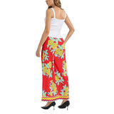 Royal Floral Elastic Waist Wide Leg Pant - Objet D'Art
