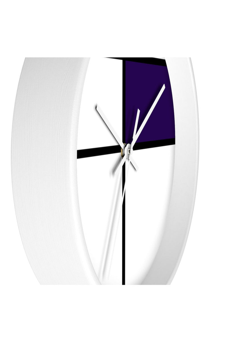 Piet Mondrian style design: PURPLE Wall clock - Objet D'Art