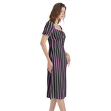 Puff Sleeve Split Thigh Midi Dress - Objet D'Art