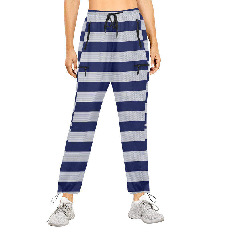 striped striped print Women's Quick Dry Cargo Sweatpants (Model L65) - Objet D'Art