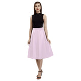 Pink Mnemosyne Women's Crepe Skirt (Model D16) - Objet D'Art