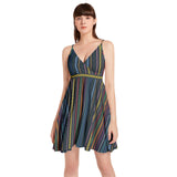 Spaghetti Strap Sleeveless Falred Hem Short Dress - Objet D'Art