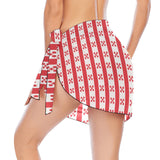 gingham red print Beach Sarong Wrap - Objet D'Art
