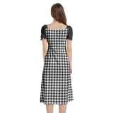 Puff Sleeve Split Thigh Midi Dress - Objet D'Art