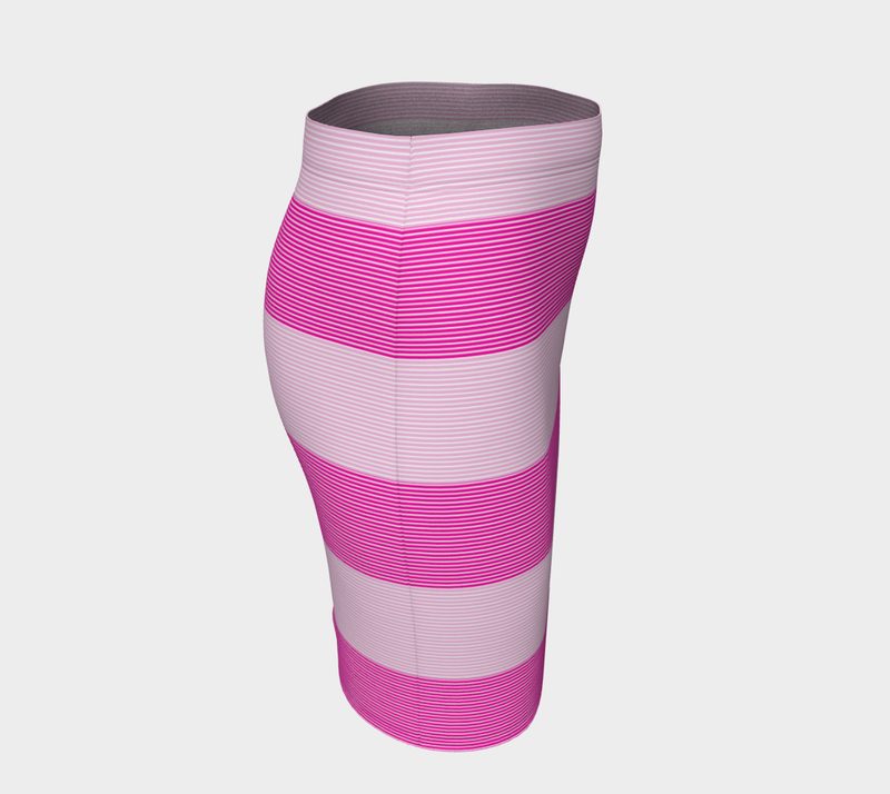 Fuchsia Striped Fitted Skirt - Objet D'Art