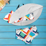 color fun print 2 Women's Ruffle Off Shoulder Bikini Swimsuit (Model S45) - Objet D'Art