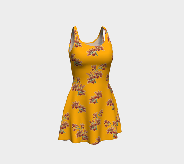Orange Lily Flare Dress - Objet D'Art