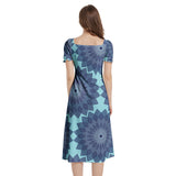 Puff Sleeve Split Thigh Midi Dress - Objet D'Art