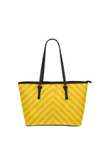 Amber Chevron Leather Tote Bag/Small (Model 1651) - Objet D'Art