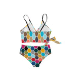 color hex print 2 Knot Side Bikini Swimsuit (Model S37) - Objet D'Art