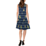 wildflower striped 2A Sleeveless Splicing Shift Dress(Model D17) - Objet D'Art