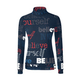 believe in yourself 2 sleeve Women's All Over Print Mock Neck Sweatshirt (Model H43) - Objet D'Art