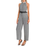 Halter Neck Buckle Belted Jumpsuit - Objet D'Art