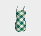 Harbor Blue and Basil Bodycon Dress - Objet D'Art