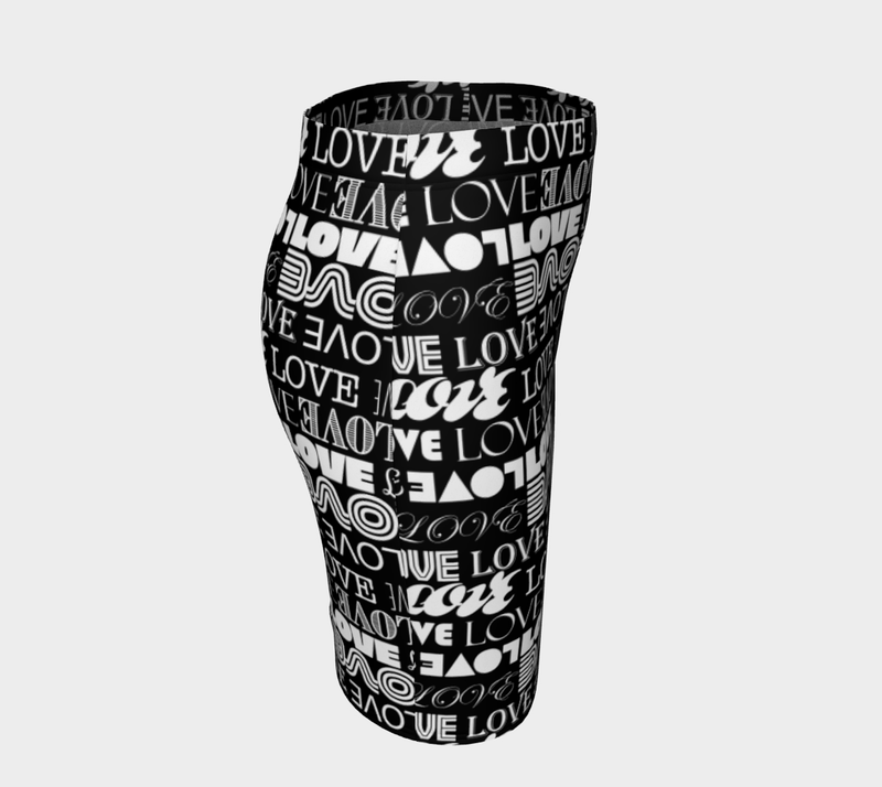 Love Print Fitted Skirt - Objet D'Art