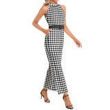 Halter Neck Buckle Belted Jumpsuit - Objet D'Art