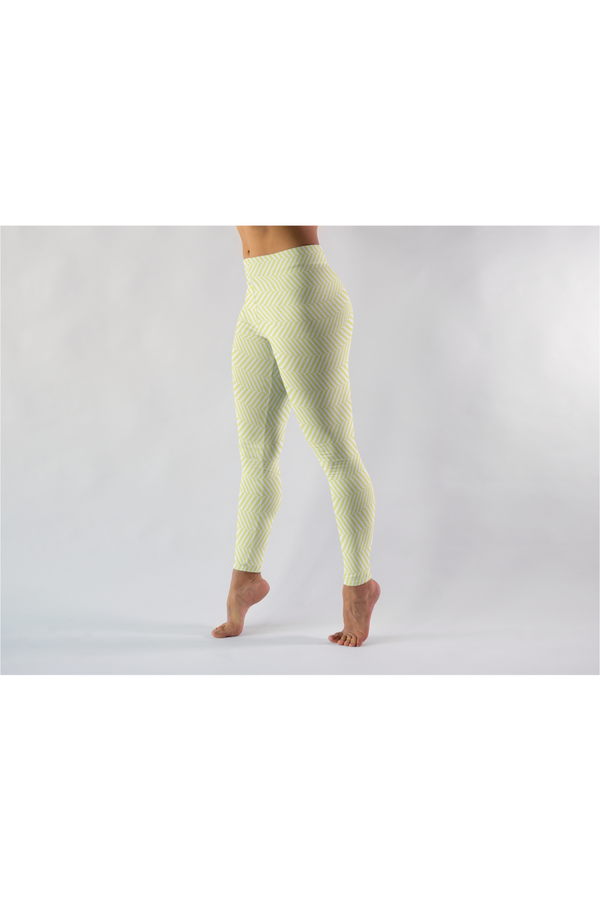 Yellow Herringbone Premium Leggings - Objet D'Art