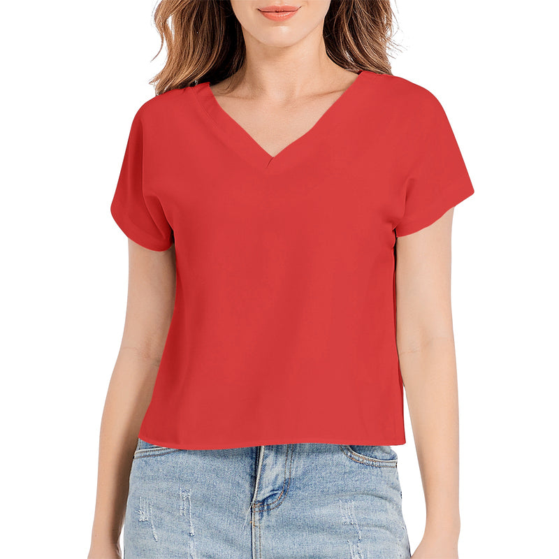 Batwing Sleeve V-Neck Top - Objet D'Art