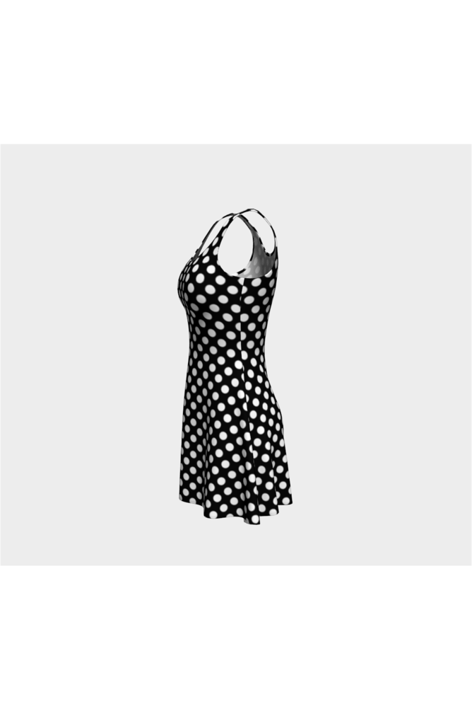 Black & White Polkadot Flare Dress - Objet D'Art