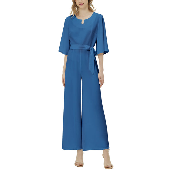 Dolman Sleeve Belted Wide Leg Jumpsuit - Objet D'Art