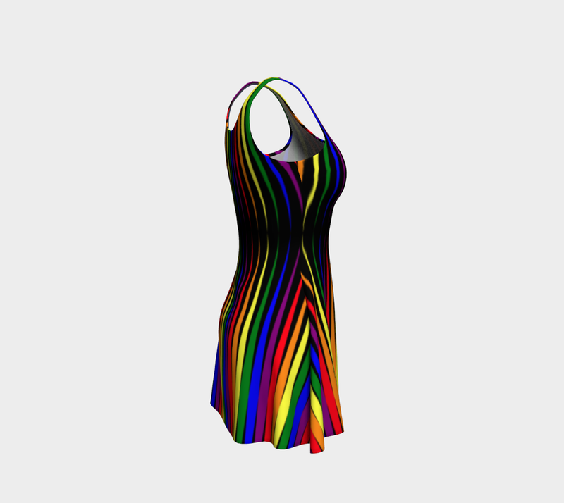 Longitudes of Color Flare Dress - Objet D'Art