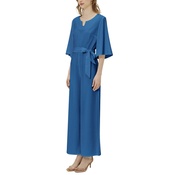 Dolman Sleeve Belted Wide Leg Jumpsuit - Objet D'Art