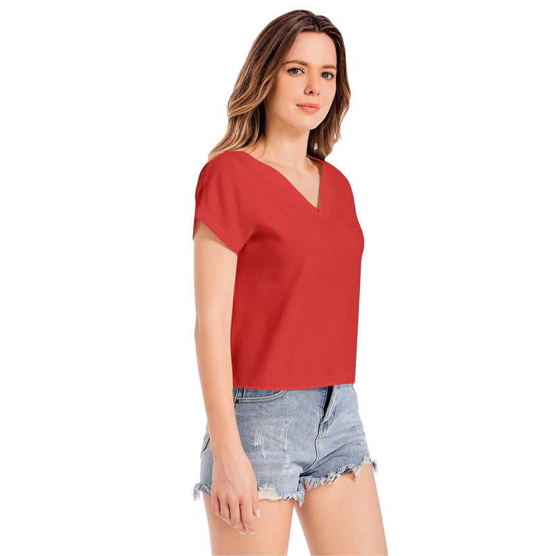 Batwing Sleeve V-Neck Top - Objet D'Art