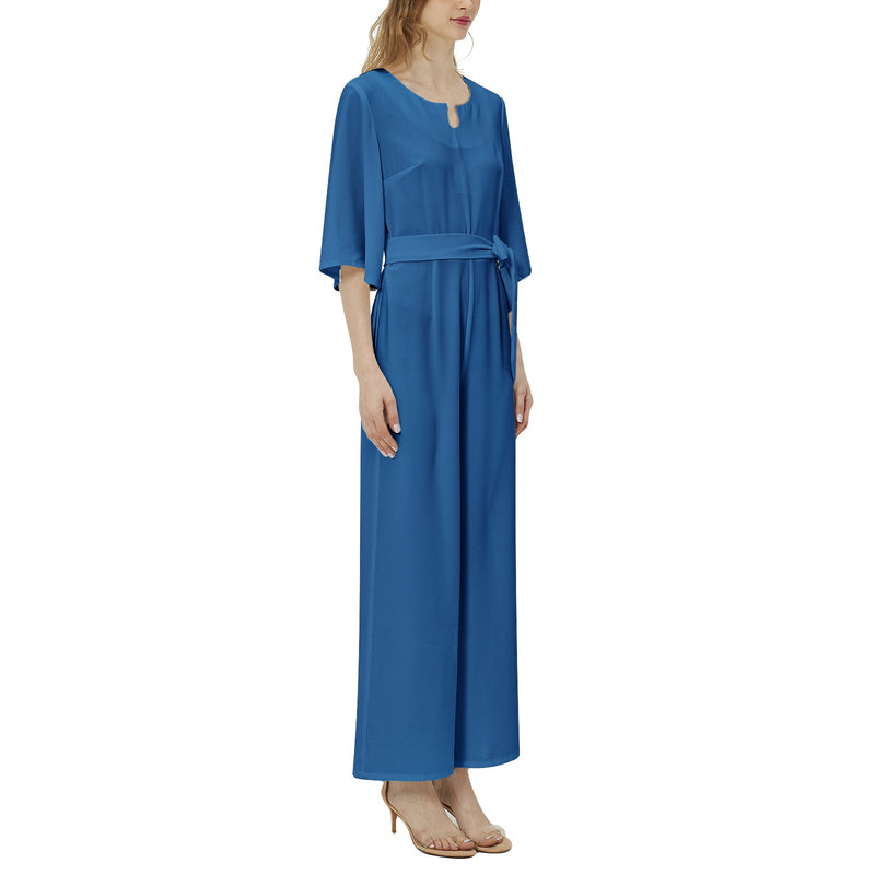 Dolman Sleeve Belted Wide Leg Jumpsuit - Objet D'Art