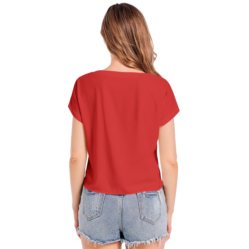 Batwing Sleeve V-Neck Top - Objet D'Art