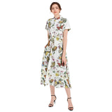 Kaleidoscope of Butterflies Drawstring Waist A-line Flared Midi Dress - Objet D'Art