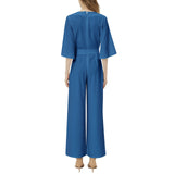 Dolman Sleeve Belted Wide Leg Jumpsuit - Objet D'Art