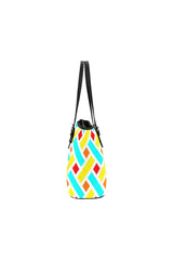Easter Colored Tote Bag Leather Tote Bag/Large (Model 1640) - Objet D'Art
