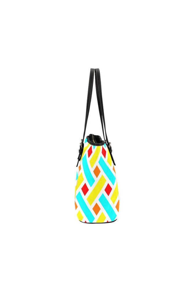 Easter Colored Tote Bag Leather Tote Bag/Large (Model 1640) - Objet D'Art