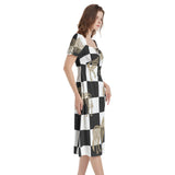 Puff Sleeve Split Thigh Midi Dress - Objet D'Art