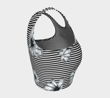 Floral Striped Athletic Crop Top - Objet D'Art