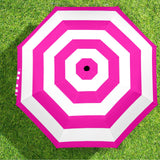 fuchsia striped umbrella print Semi-Automatic Foldable Umbrella (Model U12) - Objet D'Art