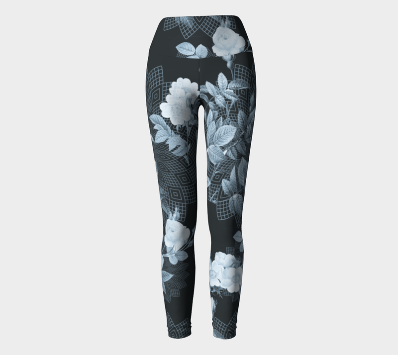 Midnight Floral Yoga Leggings - Objet D'Art