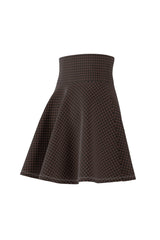 Corduroy Print Women's Skater Skirt - Objet D'Art